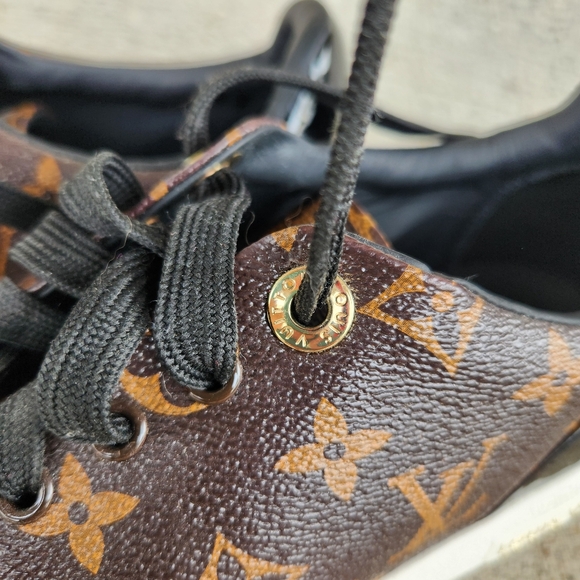 Luxury Monogram Canvas Sneakers Tennis Shoes - Picture 6 of 9
